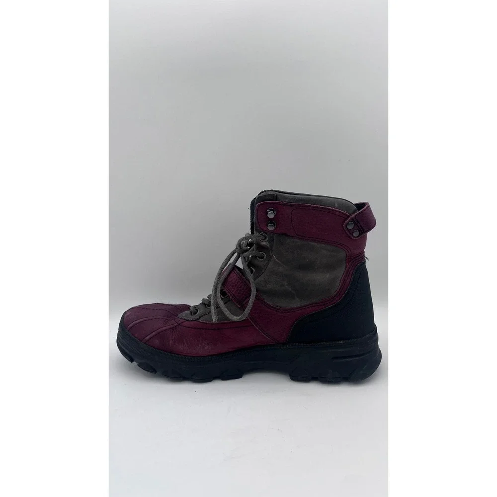 Polo Ralph Lauren Huntswood‎ Mens 12D Burgundy Grey Leather Duck Boots 0862 G12